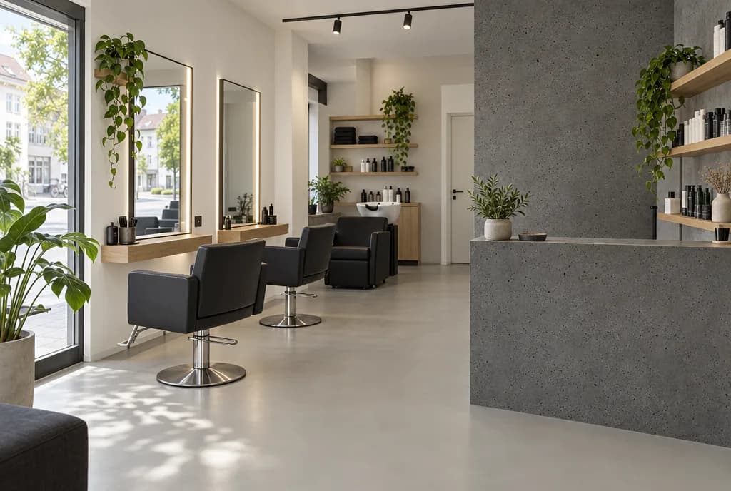 Visualisierung: Friseursalon mit fugenlosem Boden