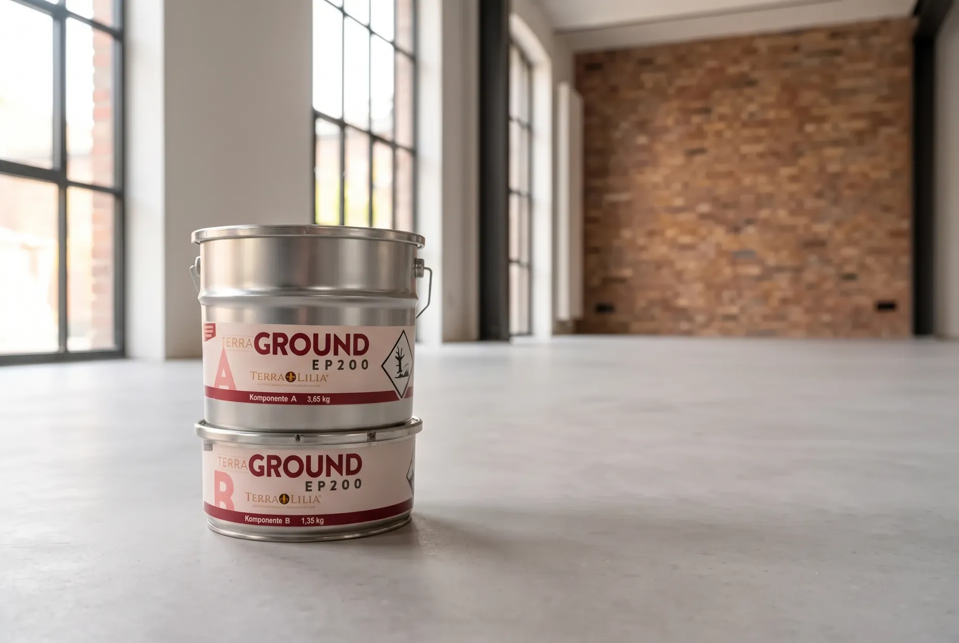 Terra GROUND EP200 auf vorbereitetem Boden im Loft – KI-generierte Produktinszenierung